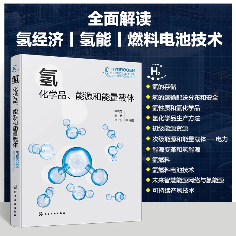 氢 化学品 能源和能量载体 氢燃料电池技术及其应用 氢的可持续生产技术 移动应用储氢技术 氢燃料运输分布及安全 可再生能源书籍