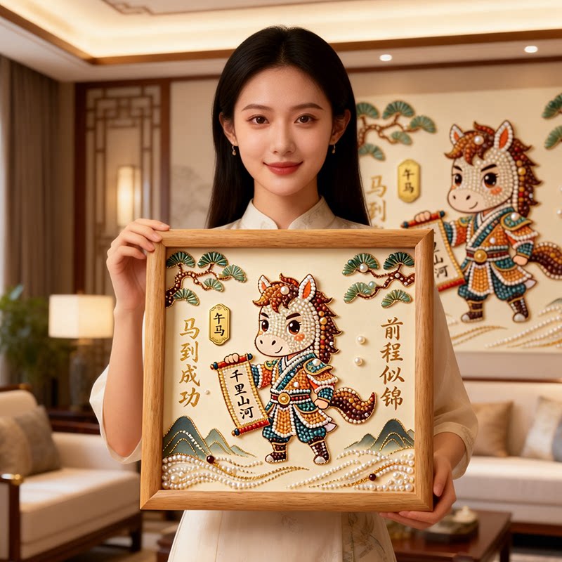 马十二生肖珍珠画手工diy材料包 2026新款高颜值钻石画儿童高级感图片
