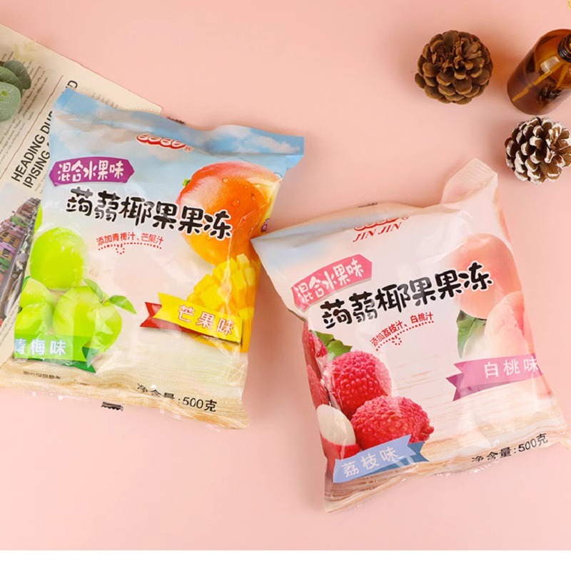晶晶荔枝白桃果冻500g