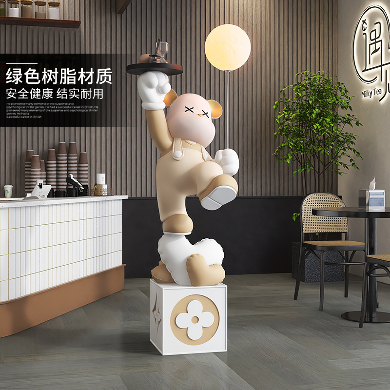 暴力熊落地大摆件轻奢客厅沙发边几床头灯门店雕塑乔迁开业礼物