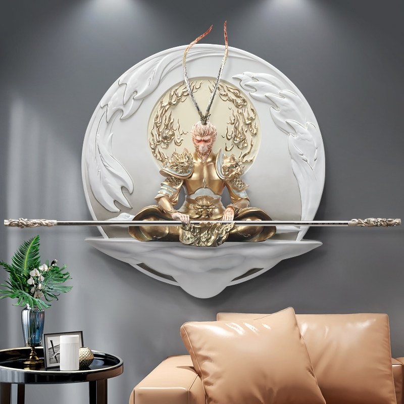 入户玄关装饰画斗战胜佛立体壁画走廊过道齐天大圣孙悟空浮雕挂画
