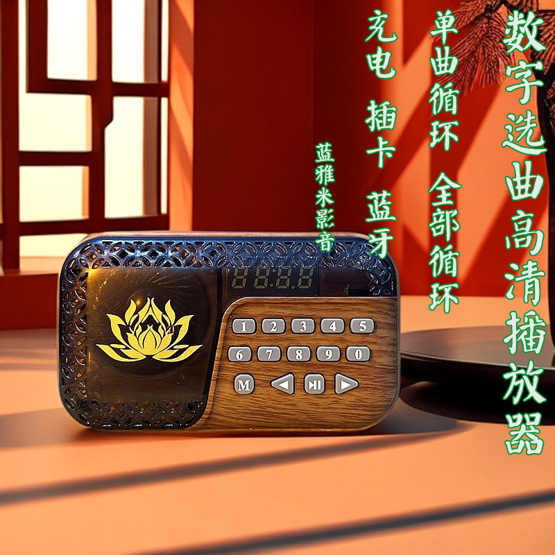 蓝雅米古朴木色随身听高清大容量