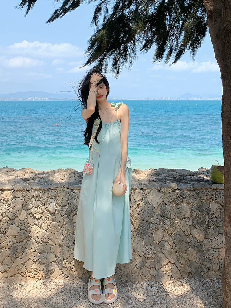 一颗甜桃yikett《薄荷之夏》重工吊带连衣裙女夏季纯色显瘦气质,女装/女士精品,连衣裙,淘宝优惠券,粉丝福利购,淘宝优惠卷