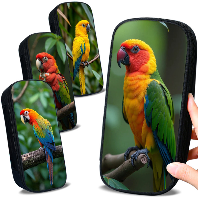 ins卡通帆布多功能笔袋可爱鹦鹉1-6年级小学生多层大容量文具盒创意个性初中生小学生铅笔袋流行收纳盒可定制,文具电教/文化用品/商务用品,笔袋,淘宝优惠券,粉丝福利购,淘宝优惠卷