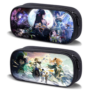 原神空月之歌笔袋哥伦比娅菲林斯动漫角色周边文具盒小学生初中生高中多功能学习文具袋1-6年级高颜值铅笔盒