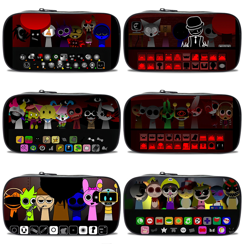 艾思度印花帆布卡通多功能笔袋