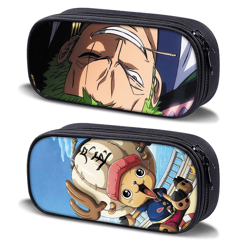 海贼王周边帆布多功能高颜值笔袋多层大容量简约大学高中生文具盒初中