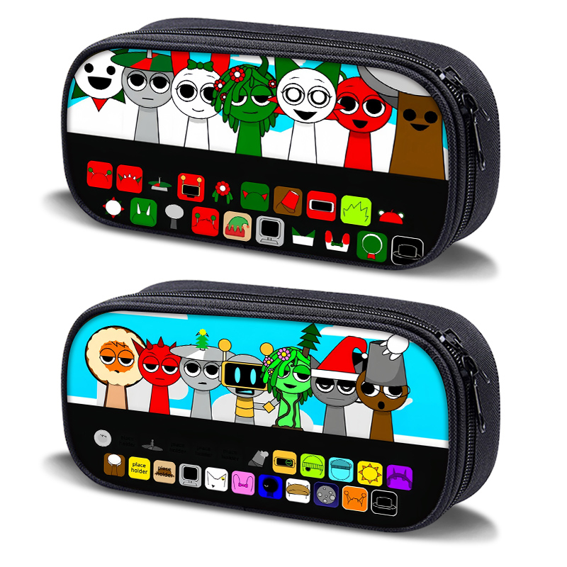 艾思度印花帆布卡通多功能笔袋