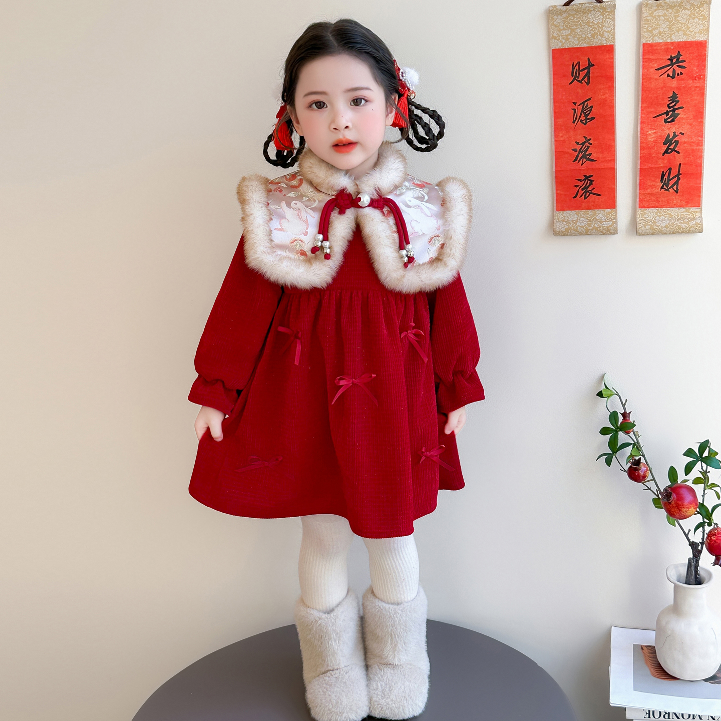 儿童中国风裙子女宝宝加厚年服