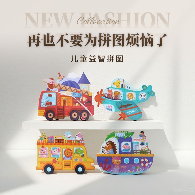 智力开发异形四合一动物恐龙交通公主12/18/26/38片儿童拼图玩具,玩具/童车/益智/积木/模型,儿童桌面游戏类,淘宝优惠券,粉丝福利购,淘宝优惠卷