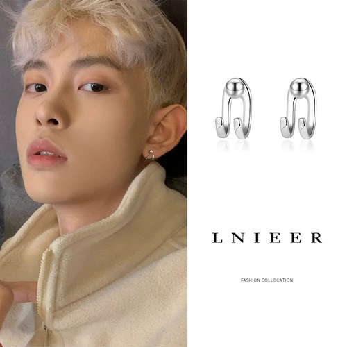 LNIEER999纯银男耳环养耳洞