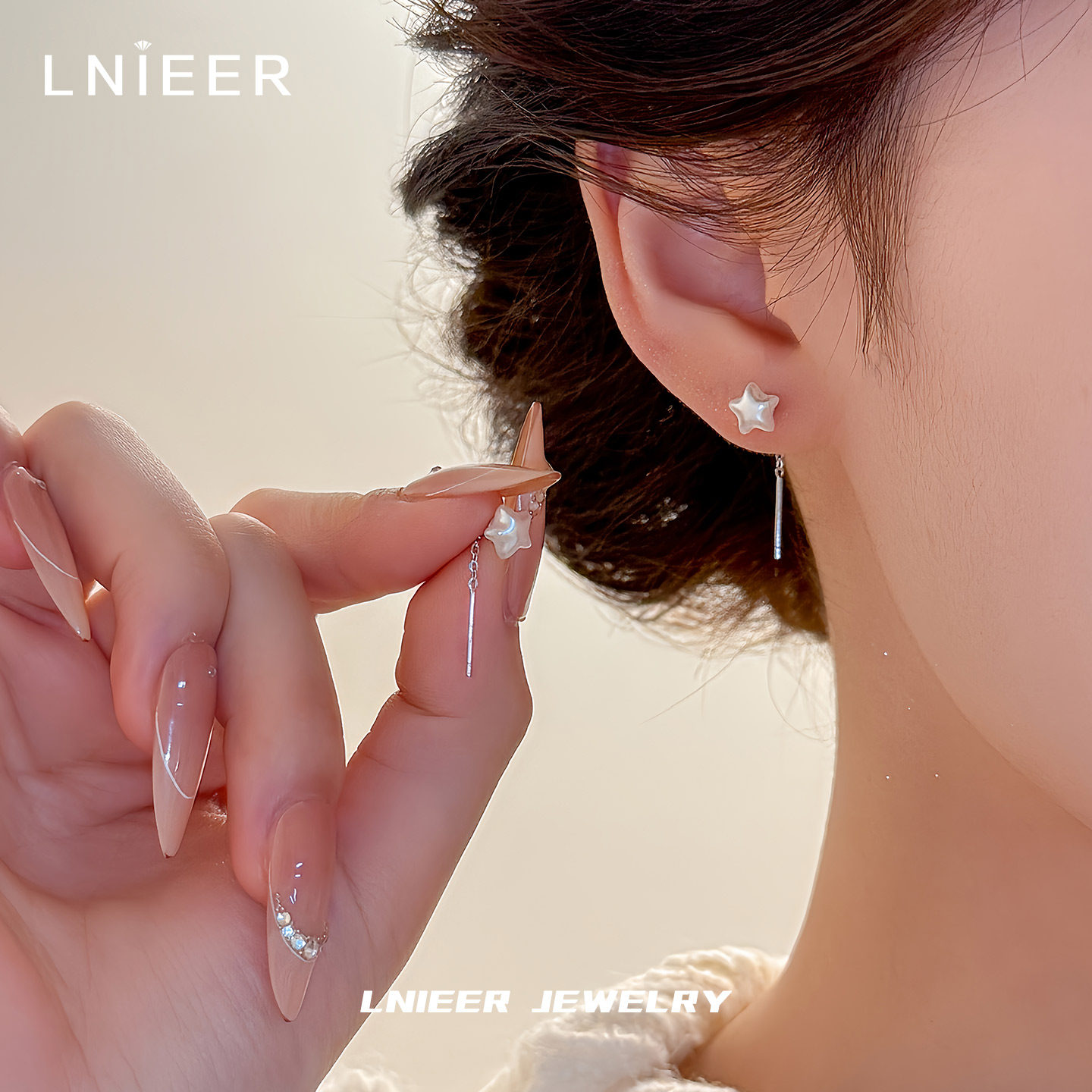 999纯银星星耳线女小众设计感气质简约百搭耳环2026新款爆款耳饰