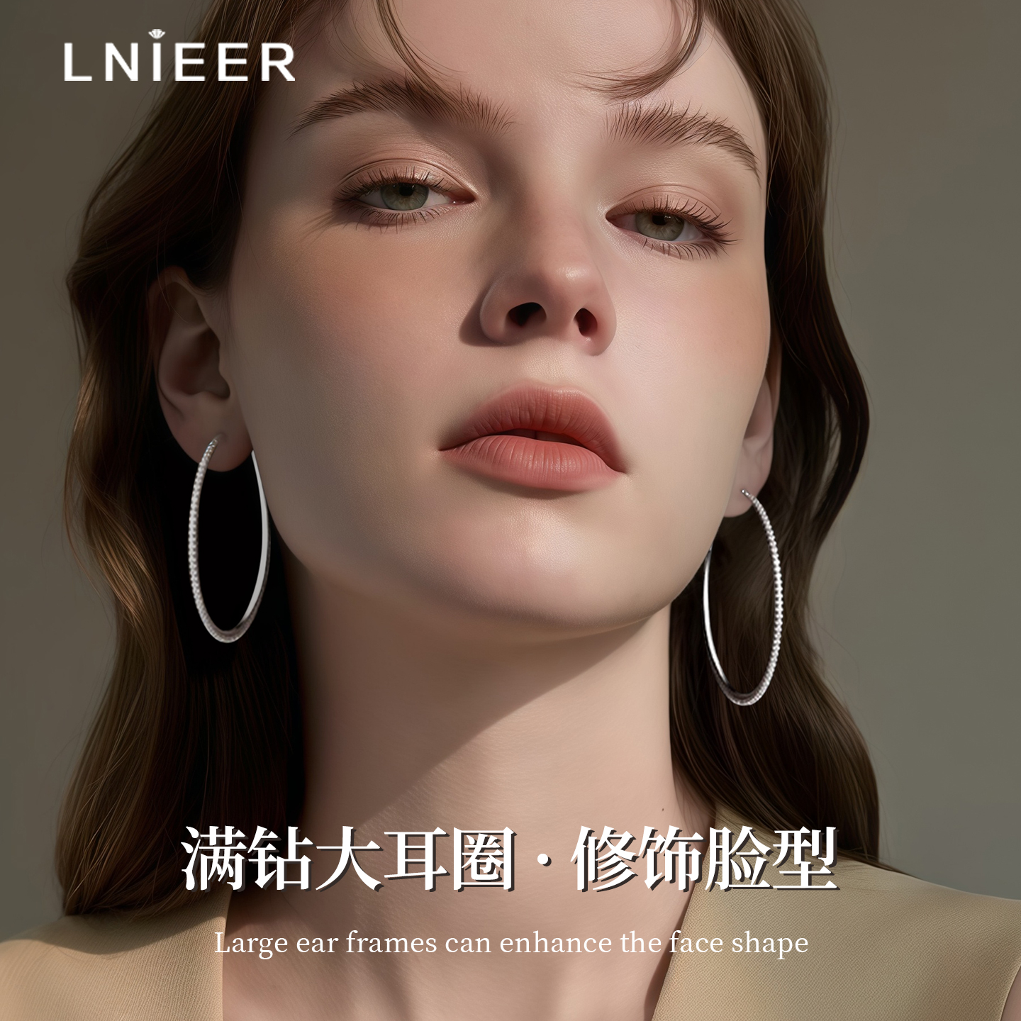 999纯银耳针大耳圈女圆圈耳环女