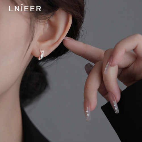 足银999莫比乌斯耳钉女