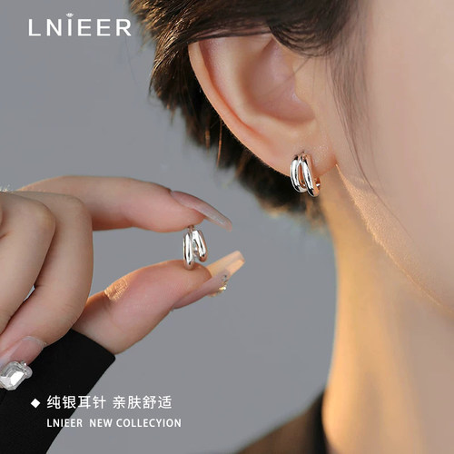 LNIEER999纯银针耳环小众设计感