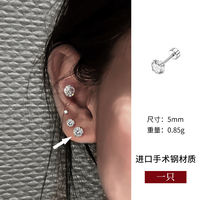Medical titanium steel ear studs, women's ear hole screws, diamond ear bone studs, titanium alloy best-selling cochlear studs, small earrings and earrings thumbnail 3