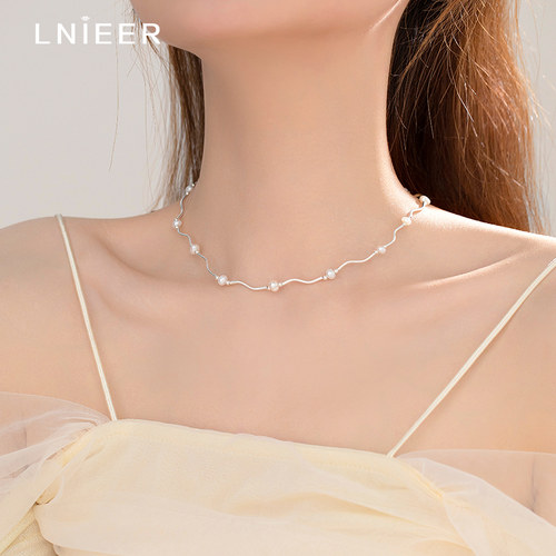 LNIEERS925纯银女淡水珍珠项链