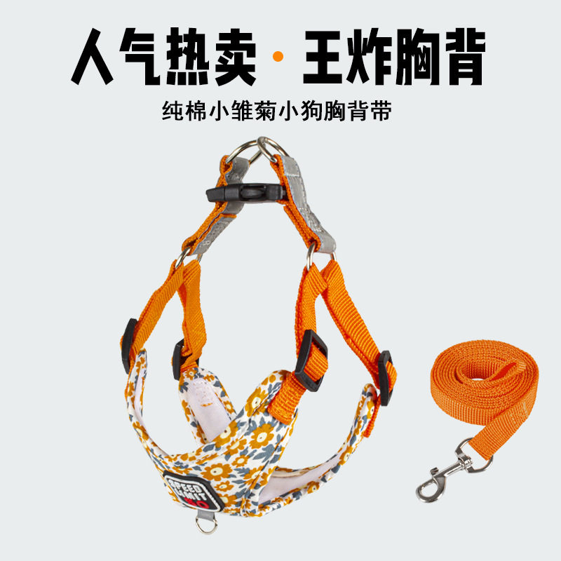 宠物用品透气狗狗胸抱婴袋遛狗印花狗绳小中型犬新款宠物牵引绳