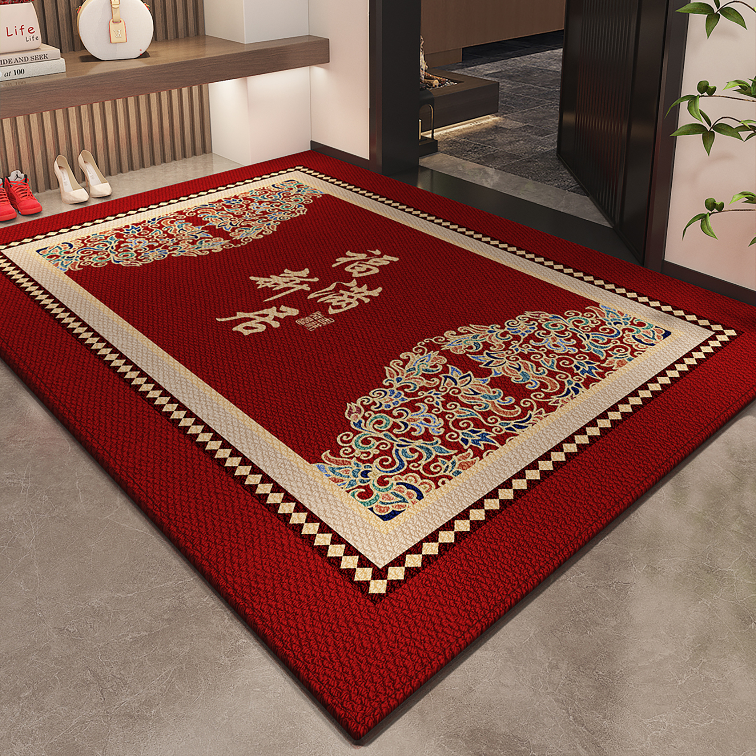 喜庆高级入户门地垫红色大门口