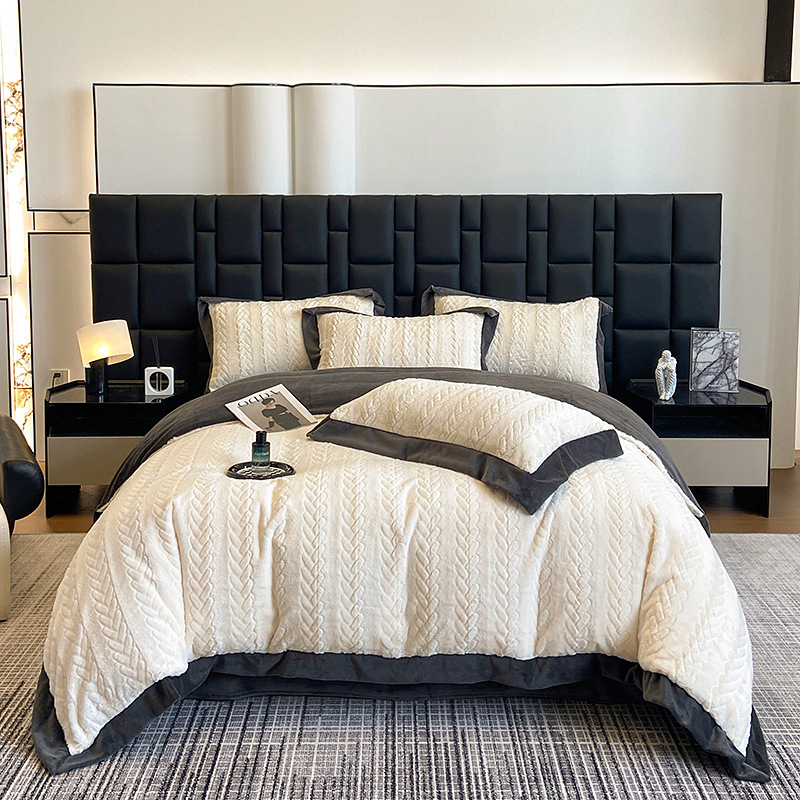 2025新款秋冬A类皮草套件A版500克丹麦貂B版全消光牛奶绒四件套