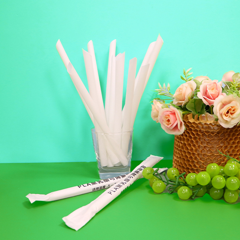饮料奶茶PLA聚乳酸粗吸管一次性可降解吸管单支独立包装pla吸管
