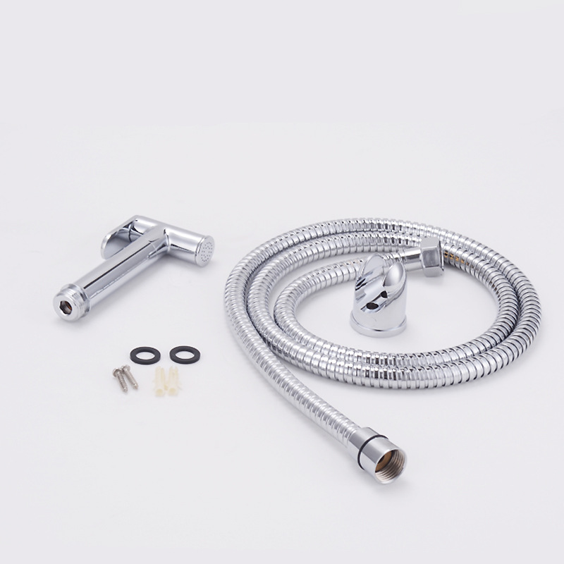 辉瓷黄铜马桶喷枪 妇洗器喷头搭配花洒座子同软管3件套