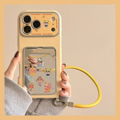 手机壳卡包卡通哭娃星星人手提绳