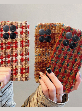 秋冬撞色条纹绒布适用小米civi5pro手机壳15spro红色13ultra毛绒1s线条mix4冬季2暖手14毛茸茸12x冬天mi11/9a