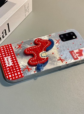 2026刺绣小马适用三星a53手机壳f52新年a8s红色a71本命年a51马年a31a20a30卡通a90a80a60冰川纹a50s立体a70s