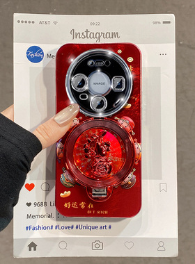 红色财神爷适用华为荣耀win手机壳winrt新年power2立体magic8旋转7pro葫芦play10c支架9t卡通9c硅胶v40轻奢版