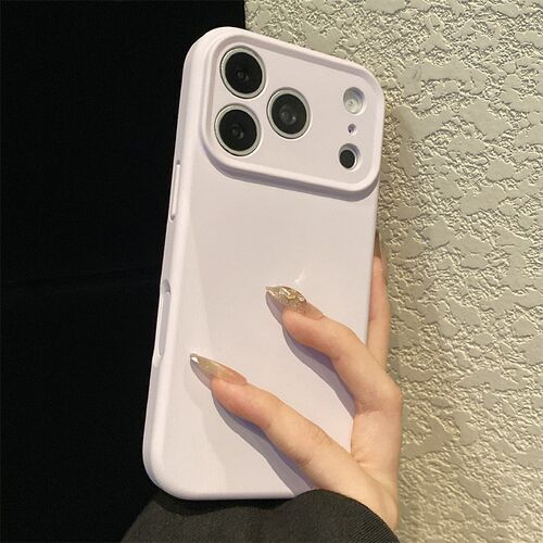 手机壳液态硅胶简约莫兰迪紫肤感
