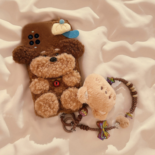 毛绒款 泰迪适用华为nova14ultra手机壳13pro带挂链12立体11se小狗10z棕色9秋冬8毛茸茸7i冬天4e毛毛2plus女2s