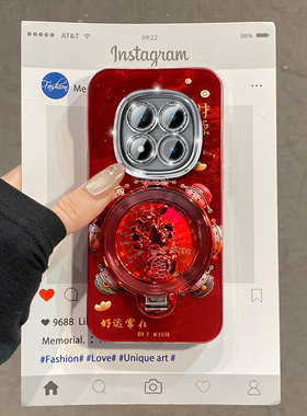 红色财神爷适用小米红米note15pro+手机壳turbo4por新年14c立体13r旋转12turbo葫芦11支架10卡通十redmi硅胶p