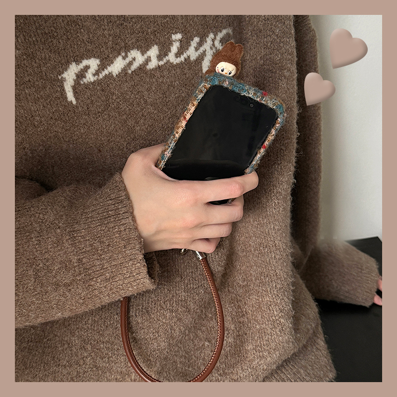 手机壳秋冬绒布立体卡通趣味趴趴拉布布