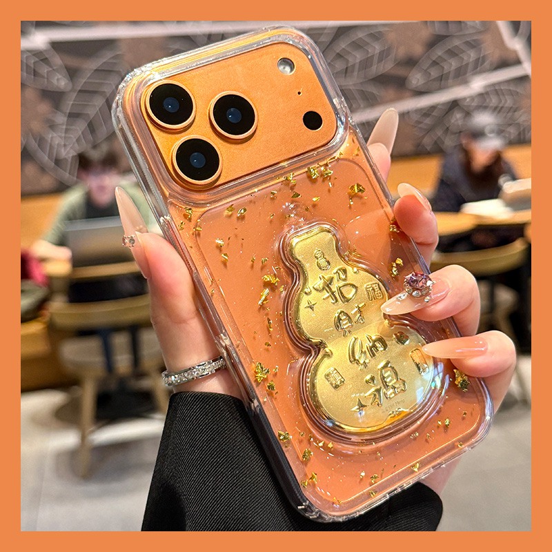 手机壳滴胶金箔2026马年招财葫芦