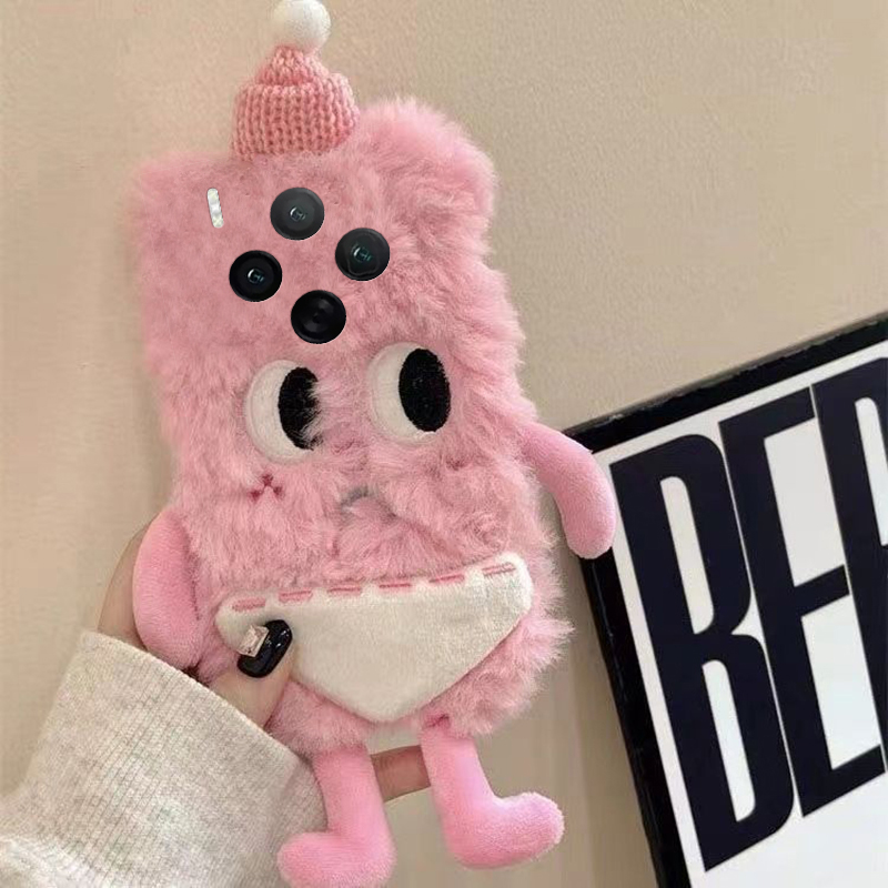 手机壳秋冬毛绒卡通刺绣裤衩小人