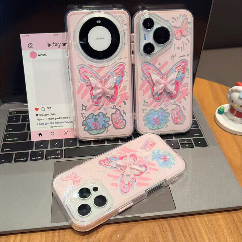 ins风手绘蝴蝶适用华为荣耀magic8proair手机壳win