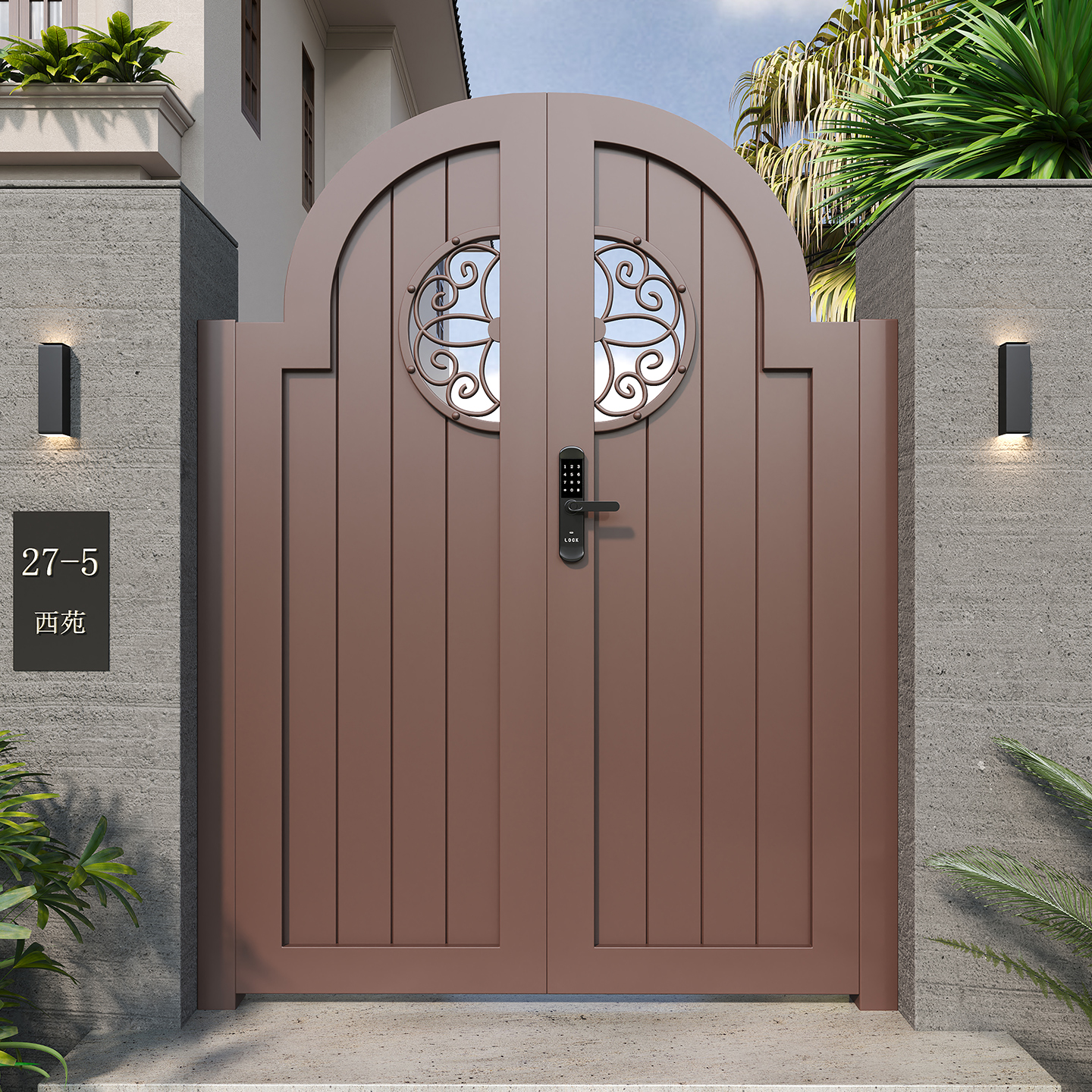 闽固庭铝合金别墅庭院花园门定制