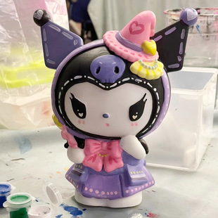 流体熊手工diy库洛米白胚网红非石膏涂色娃娃存钱罐玩具儿童摆摊