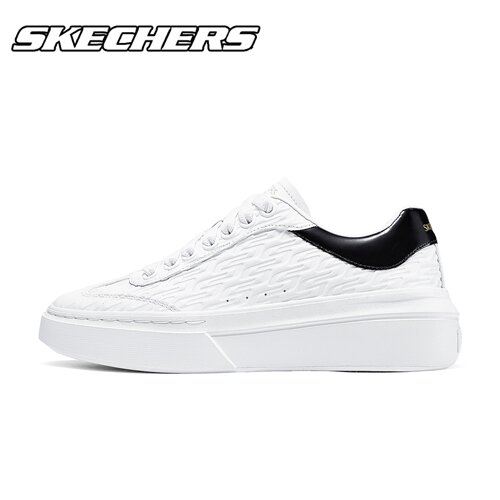 skechers斯凯奇女士夏季时尚缓震皮面轻质厚底舒适板鞋运动鞋D