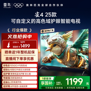 雷鸟雀4 50英寸高色域莱茵护眼智能电视以旧换新补贴50F196C 25款