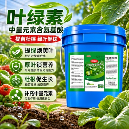 叶绿素氨基酸叶面肥生根壮棵提苗增厚增绿农用中量元素水溶肥正品
