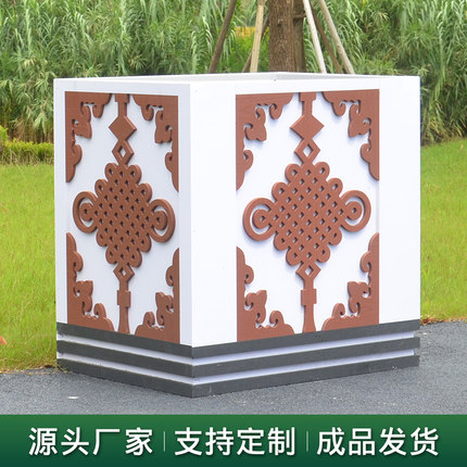 PVC中国结花箱户外组合市政道路园林家用护栏古镇花坛花盆种植箱