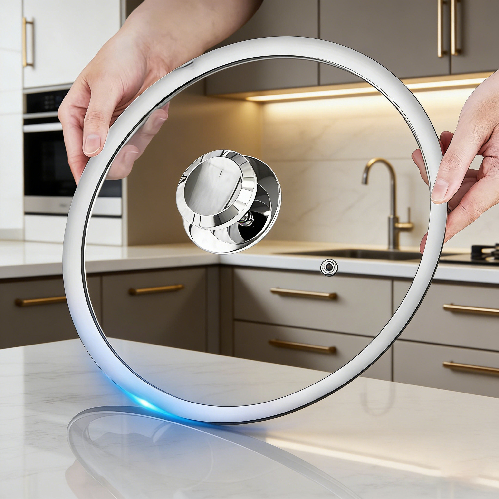 加厚钢化玻璃盖子万能通用圆型蒸锅大炒锅圆型耐高温汤锅单独锅盖