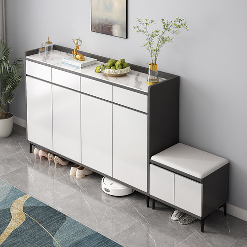 岩板ENF进口实木松木生态板鞋柜