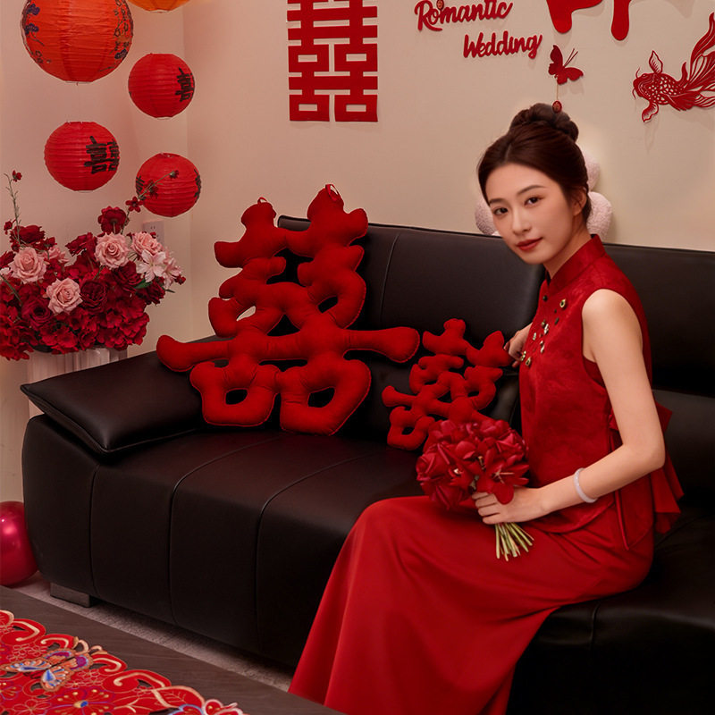新款结婚用囍字摆件氛围
