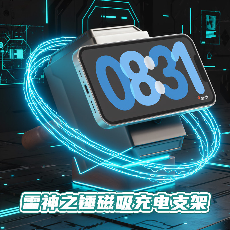 新款创意magsafe磁吸手机无线充电支架礼物桌面摆件适用于iPhone