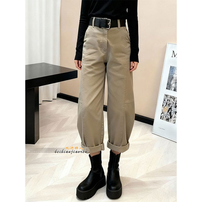 复古时尚洋气高腰八分阔腿裤女2026早春宽松显瘦百搭休闲卷边长裤,女装/女士精品,大码裤装,淘宝优惠券,粉丝福利购,淘宝优惠卷