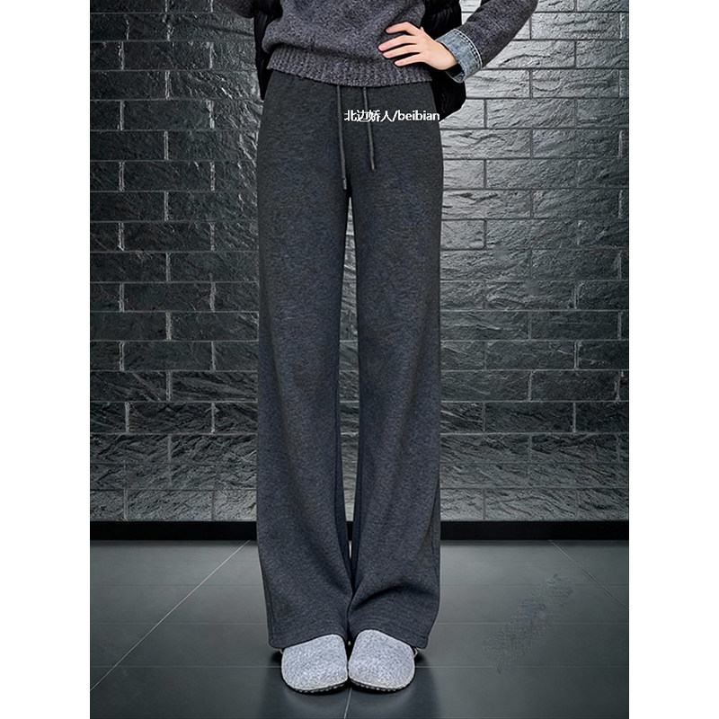 松弛感灰色舒适时尚直筒阔腿裤女2026春季百搭垂感慵懒显瘦休闲裤,女装/女士精品,大码裤装,淘宝优惠券,粉丝福利购,淘宝优惠卷