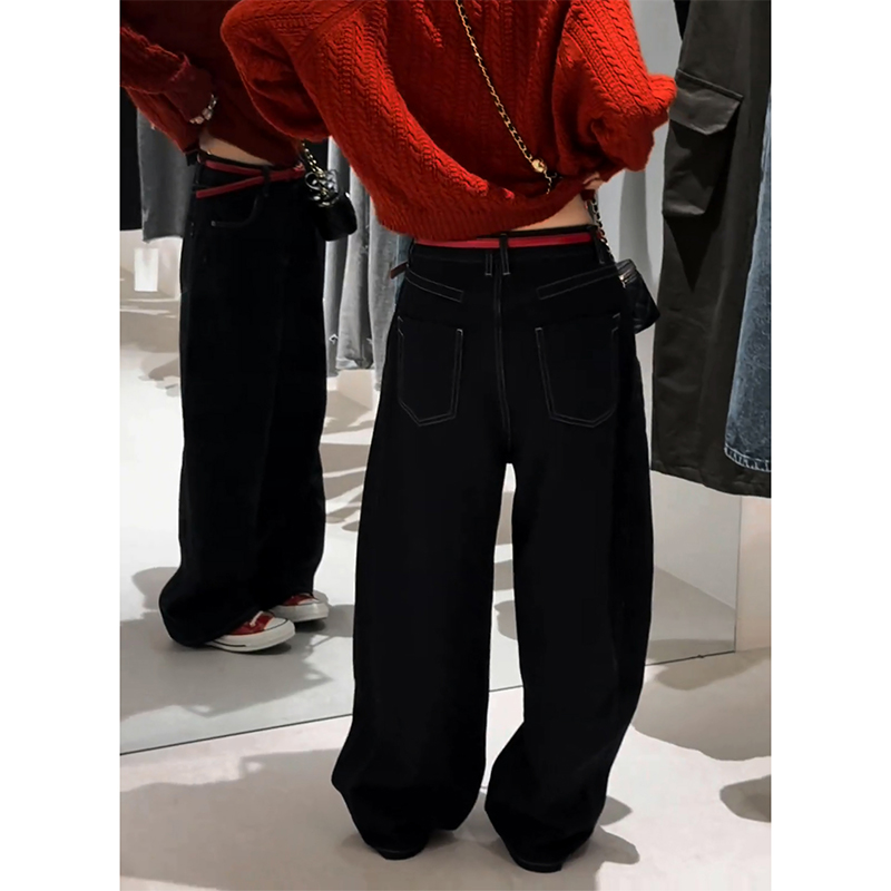 牛仔裤女明线时髦复古设计感2025